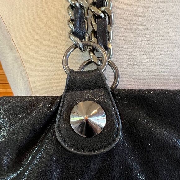 Betsey Johnson Vintage Betseyville Black Heart Studded Bag with Lips - Picture 6 of 15